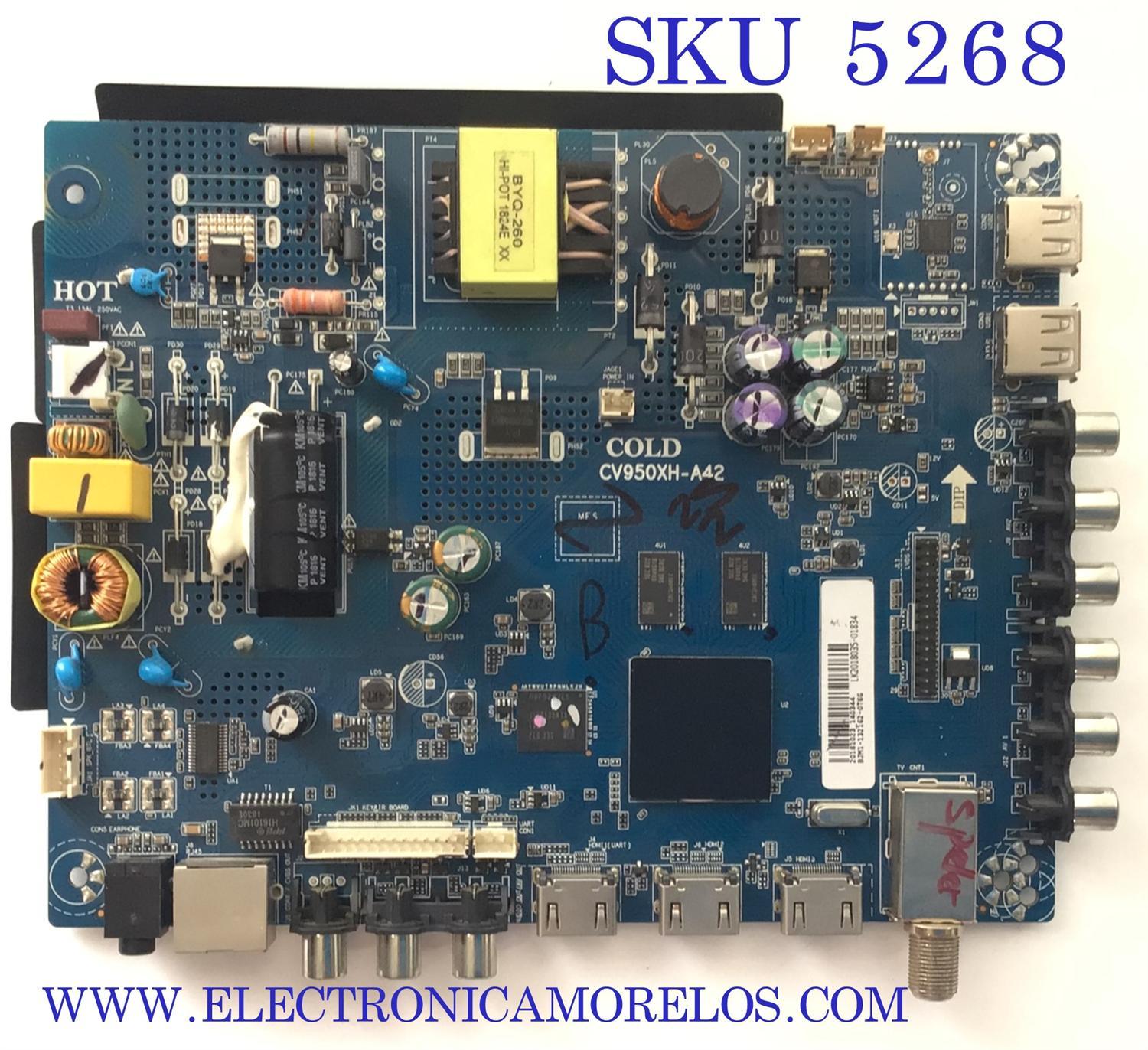 MAIN FUENTE PARA TV ATVIO / NUMERO DE PARTE BJM1-132162-0T6G / CV950XH-A42 / 28181023_140344 / LK2018035-01834 / MODELO ATV-32SM